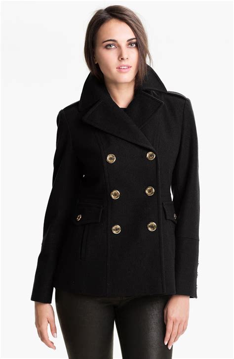 michael kors pea coat|michael kors double breasted coat.